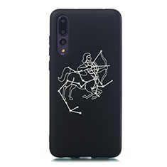 Coque Silicone Constellation Souple Couleur Unie Etui Housse S10 pour Huawei P20 Pro Noir