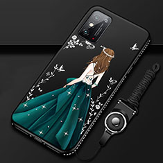 Coque Silicone Dos de Fille Souple Couleur Unie Etui Housse pour Huawei Honor X10 Max 5G Noir