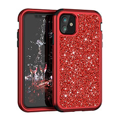 Coque Silicone et Plastique Housse Etui Protection Integrale 360 Degres Bling-Bling pour Apple iPhone 11 Rouge