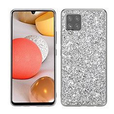 Coque Silicone et Plastique Housse Etui Protection Integrale 360 Degres Bling-Bling pour Samsung Galaxy A42 5G Argent