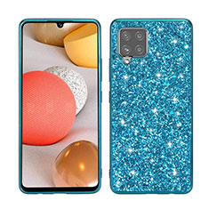 Coque Silicone et Plastique Housse Etui Protection Integrale 360 Degres Bling-Bling pour Samsung Galaxy A42 5G Bleu Ciel