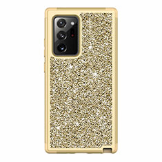 Coque Silicone et Plastique Housse Etui Protection Integrale 360 Degres Bling-Bling pour Samsung Galaxy Note 20 Ultra 5G Or