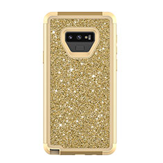 Coque Silicone et Plastique Housse Etui Protection Integrale 360 Degres Bling-Bling pour Samsung Galaxy Note 9 Or