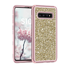 Coque Silicone et Plastique Housse Etui Protection Integrale 360 Degres Bling-Bling pour Samsung Galaxy S10 Plus Rose