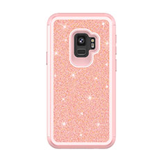 Coque Silicone et Plastique Housse Etui Protection Integrale 360 Degres Bling-Bling pour Samsung Galaxy S9 Or Rose