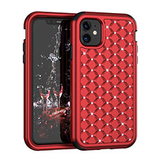 Coque Silicone et Plastique Housse Etui Protection Integrale 360 Degres Bling-Bling U01 pour Apple iPhone 11 Rouge