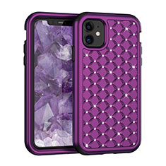 Coque Silicone et Plastique Housse Etui Protection Integrale 360 Degres Bling-Bling U01 pour Apple iPhone 11 Violet