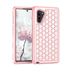 Coque Silicone et Plastique Housse Etui Protection Integrale 360 Degres Bling-Bling U01 pour Samsung Galaxy Note 10 5G Or Rose