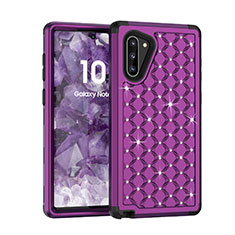 Coque Silicone et Plastique Housse Etui Protection Integrale 360 Degres Bling-Bling U01 pour Samsung Galaxy Note 10 5G Violet