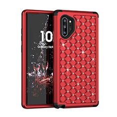 Coque Silicone et Plastique Housse Etui Protection Integrale 360 Degres Bling-Bling U01 pour Samsung Galaxy Note 10 Plus 5G Rouge