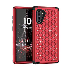 Coque Silicone et Plastique Housse Etui Protection Integrale 360 Degres Bling-Bling U01 pour Samsung Galaxy Note 10 Rouge