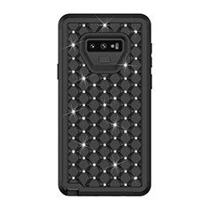 Coque Silicone et Plastique Housse Etui Protection Integrale 360 Degres Bling-Bling U01 pour Samsung Galaxy Note 9 Noir