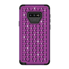 Coque Silicone et Plastique Housse Etui Protection Integrale 360 Degres Bling-Bling U01 pour Samsung Galaxy Note 9 Violet