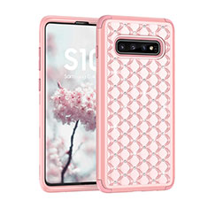 Coque Silicone et Plastique Housse Etui Protection Integrale 360 Degres Bling-Bling U01 pour Samsung Galaxy S10 5G Or Rose