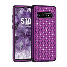 Coque Silicone et Plastique Housse Etui Protection Integrale 360 Degres Bling-Bling U01 pour Samsung Galaxy S10 5G Violet