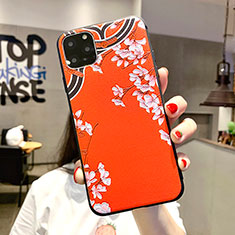 Coque Silicone Fleurs Souple Couleur Unie Etui Housse H05 pour Apple iPhone 11 Pro Orange