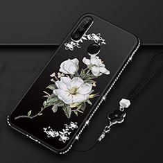 Coque Silicone Fleurs Souple Couleur Unie Etui Housse K01 pour Huawei P30 Lite New Edition Noir