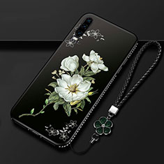 Coque Silicone Fleurs Souple Couleur Unie Etui Housse K01 pour Huawei P30 Noir