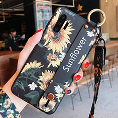 Coque Silicone Fleurs Souple Couleur Unie Etui Housse K01 pour Samsung Galaxy Note 10 Plus 5G Jaune