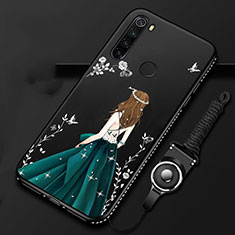 Coque Silicone Fleurs Souple Couleur Unie Etui Housse K01 pour Xiaomi Redmi Note 8 (2021) Vert