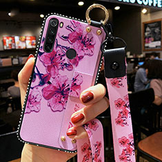 Coque Silicone Fleurs Souple Couleur Unie Etui Housse K02 pour Xiaomi Redmi Note 8 (2021) Violet