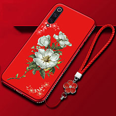 Coque Silicone Fleurs Souple Couleur Unie Etui Housse K06 pour Xiaomi Mi A3 Rouge