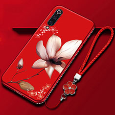 Coque Silicone Fleurs Souple Couleur Unie Etui Housse K06 pour Xiaomi Mi A3 Vin Rouge