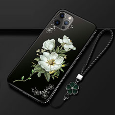 Coque Silicone Fleurs Souple Couleur Unie Etui Housse pour Apple iPhone 12 Pro Max Noir
