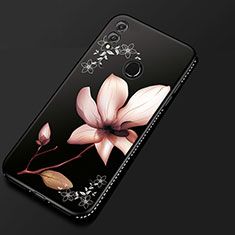 Coque Silicone Fleurs Souple Couleur Unie Etui Housse pour Huawei Honor 8X Rose