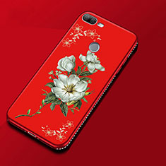 Coque Silicone Fleurs Souple Couleur Unie Etui Housse pour Huawei Honor 9 Lite Rouge