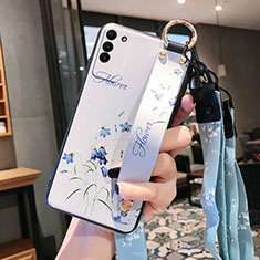 Coque Silicone Fleurs Souple Couleur Unie Etui Housse pour Huawei Honor X10 5G Blanc