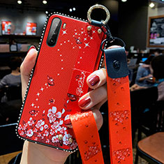 Coque Silicone Fleurs Souple Couleur Unie Etui Housse pour Huawei Mate 40 Lite 5G Rouge
