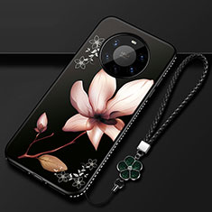 Coque Silicone Fleurs Souple Couleur Unie Etui Housse pour Huawei Mate 40 Pro+ Plus Marron