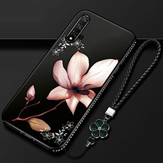 Coque Silicone Fleurs Souple Couleur Unie Etui Housse pour Huawei Nova 5 Pro Marron
