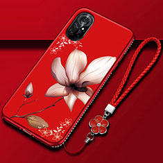 Coque Silicone Fleurs Souple Couleur Unie Etui Housse pour Huawei Nova 8 5G Rose