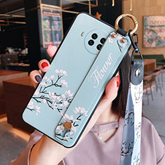 Coque Silicone Fleurs Souple Couleur Unie Etui Housse pour Xiaomi Mi 10T Lite 5G Bleu Clair