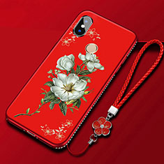 Coque Silicone Fleurs Souple Couleur Unie Etui Housse pour Xiaomi Mi A2 Lite Colorful