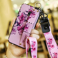 Coque Silicone Fleurs Souple Couleur Unie Etui Housse pour Xiaomi Redmi 8A Violet