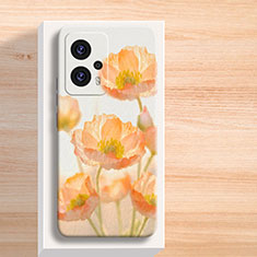 Coque Silicone Fleurs Souple Couleur Unie Etui Housse pour Xiaomi Redmi Note 11T Pro 5G Jaune