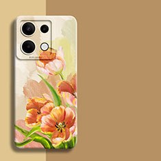Coque Silicone Fleurs Souple Couleur Unie Etui Housse pour Xiaomi Redmi Note 13 Pro 5G Jaune