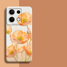 Coque Silicone Fleurs Souple Couleur Unie Etui Housse pour Xiaomi Redmi Note 13 Pro 5G Orange