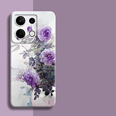 Coque Silicone Fleurs Souple Couleur Unie Etui Housse pour Xiaomi Redmi Note 13 Pro 5G Violet