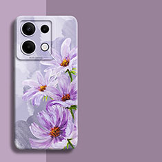 Coque Silicone Fleurs Souple Couleur Unie Etui Housse pour Xiaomi Redmi Note 13 Pro 5G Violet Clair
