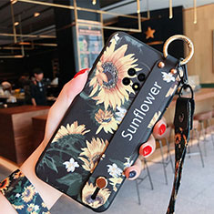 Coque Silicone Fleurs Souple Couleur Unie Etui Housse S01 pour Huawei Enjoy 20 Plus 5G Jaune