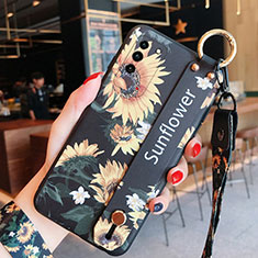 Coque Silicone Fleurs Souple Couleur Unie Etui Housse S01 pour Huawei Honor X10 5G Jaune