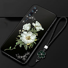 Coque Silicone Fleurs Souple Couleur Unie Etui Housse S01 pour Xiaomi Mi Note 10 Blanc