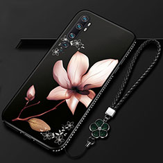 Coque Silicone Fleurs Souple Couleur Unie Etui Housse S01 pour Xiaomi Mi Note 10 Marron
