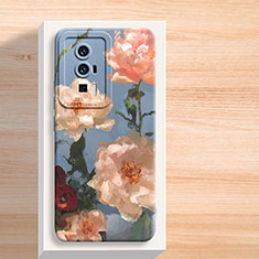 Coque Silicone Fleurs Souple Couleur Unie Etui Housse S01 pour Xiaomi Poco F5 Pro 5G Bleu