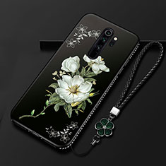 Coque Silicone Fleurs Souple Couleur Unie Etui Housse S01 pour Xiaomi Redmi Note 8 Pro Blanc