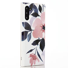 Coque Silicone Fleurs Souple Couleur Unie Etui Housse S02 pour Samsung Galaxy Note 10 5G Rose
